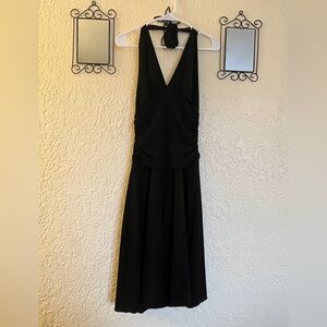 Connected Apparel Elegant Black Backless Gown